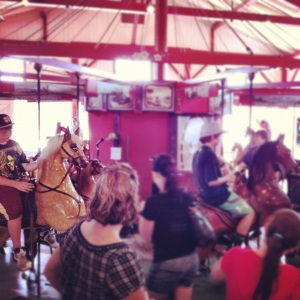 Near the ferry terminal in Oak Bluffs is a 100 year old carousel.